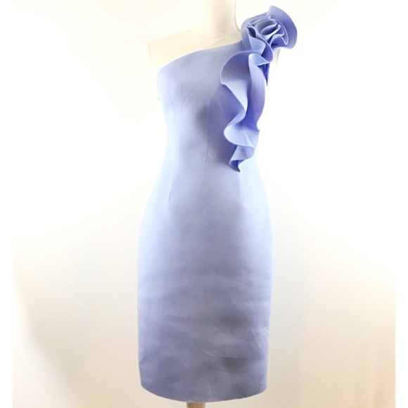 Eliza J Dresses & Skirts - 🤑 ELIZA J ONE RUFFLED SHOULDER SCUBA SHEATH DRESS